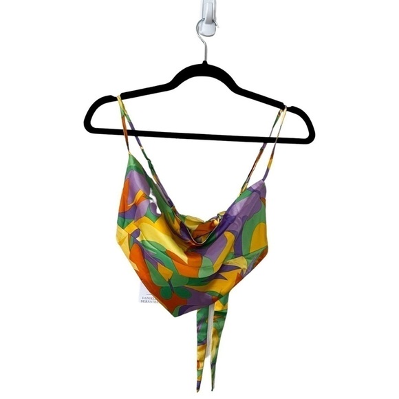 NWT WE WORE WHAT Save By The Belt Scarf Cowl Neck Cropped Top Sz L - Picture 5 of 9